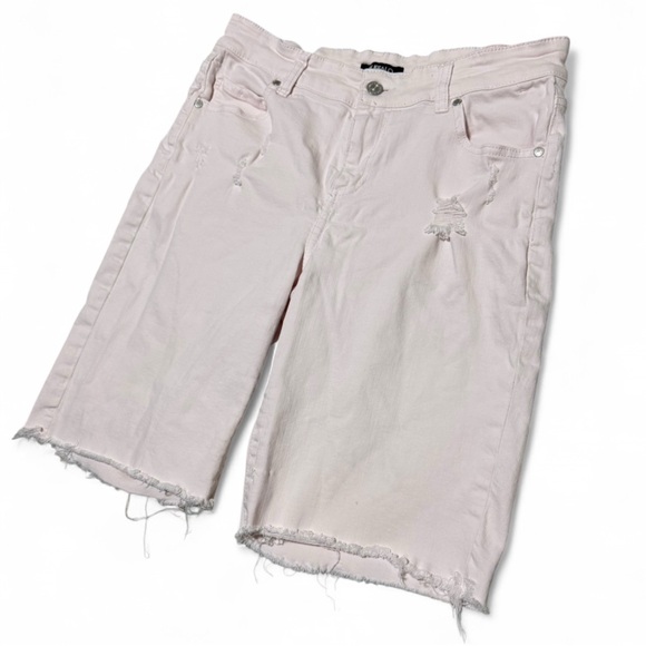 Buffalo David Bitton Tandi Distressed Bermuda Shorts - Pastel Pink - Size 10/30 - Picture 2 of 6